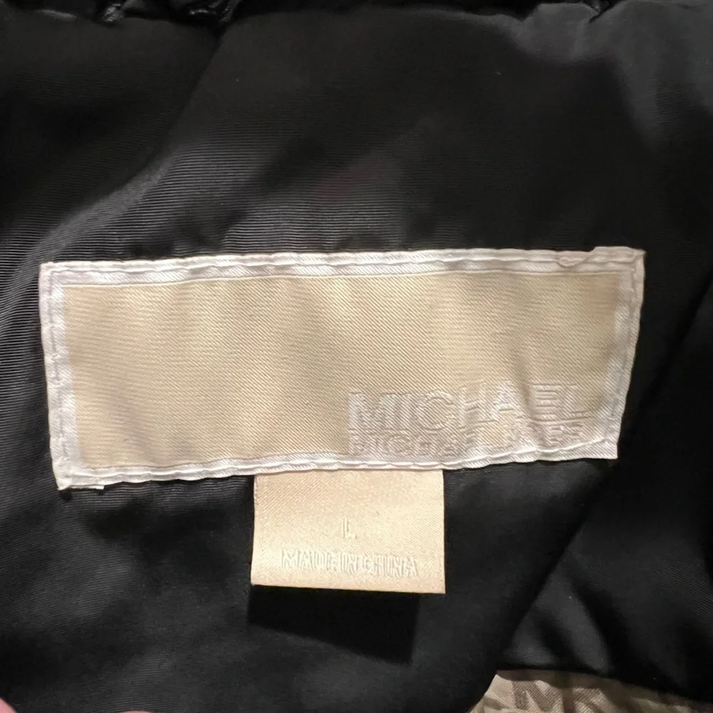Michael Kors Black Quilted Puffer Coat with Gold Hardware - Picture 2 of 3